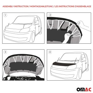 Mercedes ML Bonnet Bra - Omac - Half - Vinly Carbon - '11-'16
